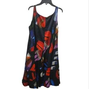 Armani Collezioni Blue Red Zip Front Dress